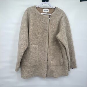 Elizabeth and James teddy sherpa Sand tan zip jacket